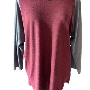 LuLaRoe Maroon and Gray Top